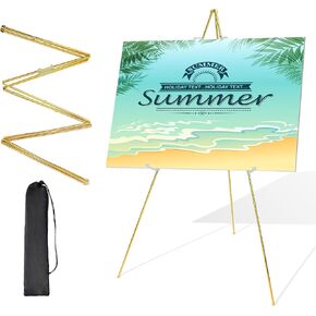 Easel Stand for Sign 63 '' Art Easels for Display Wedding Poster Stand Floor Floor Metal Gold Gold