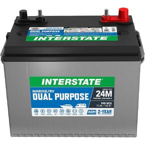 Interstate Batteries Marine/RV Battery 12V 100Ah 925CCA (31M-AGM) Dual Purpose Power Pure Lead AGM RV & Marine Starting Replacement Battery (Group Size 31M) Boats, RV's