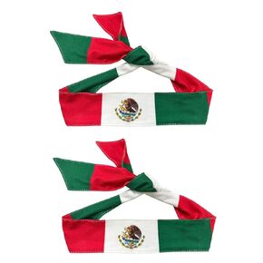2pcs العلم المكسيكي التعادل عصابة العلم الوطني Bandana Country Flag Beadbands العرق للتدريبات الرياضية وكرة القدم والتنس والأزياء