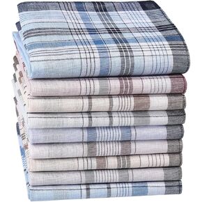 Handkerchiefs for Men, Soft Cotton Men’s Handkerchiefs, Striped Hankies Pocket Square for Men, 15x15 6/9 PCS