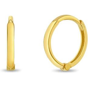 14k Yellow Gold Timeless Hoop Earrings For Young Girls & Preteens - Classic Children Hoop Earrings - Hypoallergenic Hoop Earrings For A Child