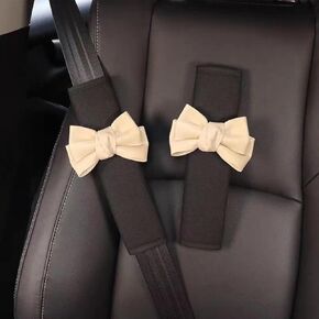 2 Pack Car Seat Belt Covers with Cute Bow,Leather Seat Belt Cover Pad,Seatbelt Shoulder Strap Pads Covers for Shoulder Protector for Adults Kids,Car Seat Belt Cover Pad,Seat Belt Cushion,Pink