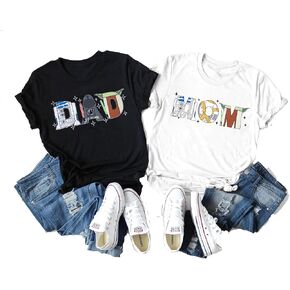 MNLYBABY Mom Shirt Dad Shirt Mom and Dad Matching T-Shirt Pregnancy Announcement Tee Pregnancy Reveal Gifts Tops