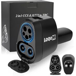 Tesla Charger Adapter, 2 in 1 CCS1/J1772 to Tesla Adapter for Cybertruck/Model S/X/Y/3, 250 kW Portable Tesla Level 1/2/3 Fast Charger to Charge in Different Charging Station