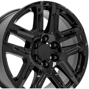 OE Wheels CV63 20 بوصة حافة يناسب Silverado 1500 Z71 Style 6x139.7 20x9 Gloss Black - Hollander 5913 (1)