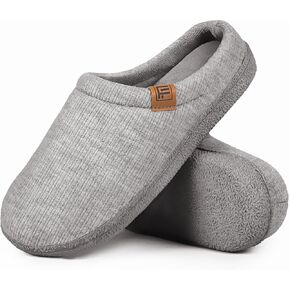 FamilyFairy Womens Slip On Memory Foam Slippers Comfy Knit Bedroom House Shoes for Indoor Outdoor