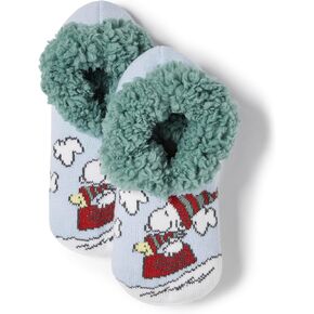 الفول السوداني للسيدات Snoopy Holiday جوارب النعال الفراء