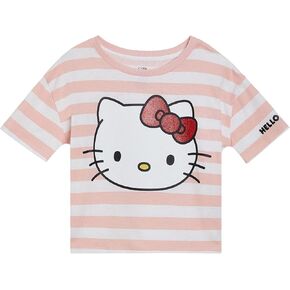 Hello Kitty Girls Drop Shoulder T-Shirt Little Kid to Big Kid Sizes (4-14-16)