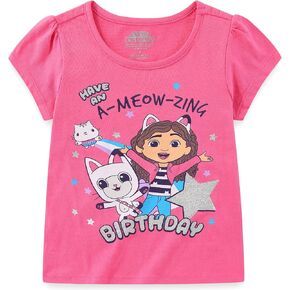 Dreamworks Gabby's Dollhouse Birthday Girls T-short the short for toddlers and big اطفال
