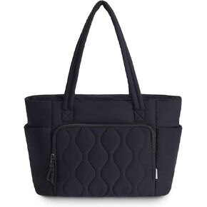 Ceneda Tote Bags For Women with Water Bottle Band Fit for Stanley Cup, Quilted Tote Bags with Wet Pocket and Compartment