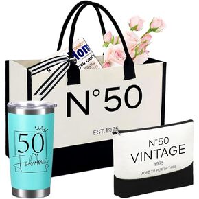40th/50th/60th/70th Birthday Gift for Women Her–Birthday Tote Bag Present for 40/50/60/70 Years Old Women-Double-Sided Design