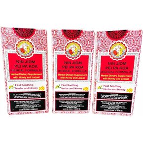3 حزم 150 مل Nin Jiom Pei Pa Koa Herbal Cough Syrup في صندوق Sprout Talk's