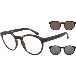 Emporio Armani EA 4152 58021W Matte Havana Plastic Phantos Sunglasses Clear Lens