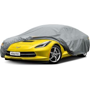 Kayme Heavy Duty Car Cover Waterproof All Weather, Full Exterior Covers Sun Rain UV Protection. Universal Fit Audi A4/A5, Honda Accord/Civic, Nissan Maxima, Cadillac CTS Etc.