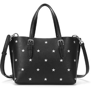 Star Print Tote Bag for Women Top-handle Crossbody Bags Soft PU Crossbody Tote Large Capacity Womens Satchel Handbag