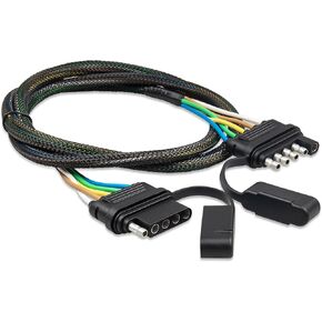 Oyviny 5 Way Flat Trailer Wire Extension 48 بوصة ، جانب السيارة وجانب المقطورة 5 أسرار تسخير الأسلاك 18 Guage موصل سلك المقطورة الإناث