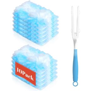 Duster Refills Compatible with Swiffer Heavy Duty Duster Refill,1 Handle+10 Count Dusters for Swiffer Duster Kit,Dusters for Cleaning/Car/Electronics/Furniture/Blinds/Ceiling Fan Cleaner