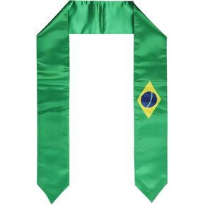 Brazil Flag Graduation Stole Sash for Study Aboard International Students Abroad Adult Unisex- Cool Graduation Shawl Sash Stole Wraps Scraf