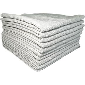 THE HOUSE OF RAGS-Level One-Edgeless Microfiber Detailing Towels,16x16 inches, 350GSM, 70/30 Korean Pearl Weave, Ceramic Coating, Leveling, Sealant Removal, Scratch-Free, Ice White (Pack of 10)