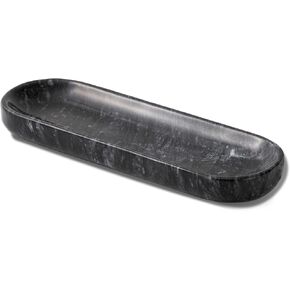 10.6’’ Marble Tray, Decorative Bowl for Home Decor, Natural Marble Key Bowl, Candy Bowl, Decorative Tray for Entryway Table, Vanity and Bathroom Countertop(Black)