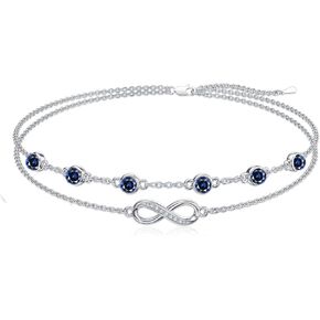 Dorunmo Anklet Bracelets For Women 925 Sterling Silver Birthstone/Infinity/Butterfly/Evil Eye/Turtle/Pineapple/Starfish/Heart Anklets Bracelets Jewelry Gifts for Women