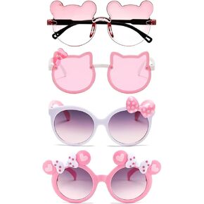 4pcs Kids Sunglasses Girls جميلة لطيف لطيف كيتي الصغار الصغار