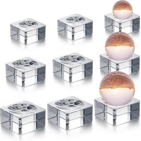 9 Pieces Crystal Sphere Stand in 3 Sizes Clear Stand for Sphere Square Crystal Display Bases for Easter Egg Golf Ball Acrylic Home Decoration