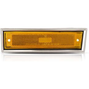 For Chevy C/K Pickup Side Marker Light 1981-1991 Driver and Passenger Side | Pair | Chrome | w/Chrome Trim | GM2550115 + GM2551107