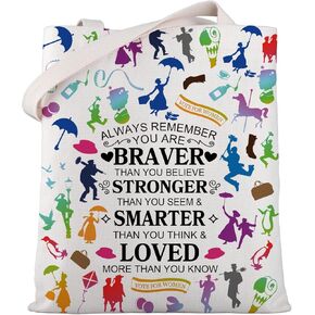 WSNANG Musical Inspired Canvas Tote Bag Umbrella Movie Tote Bag Musical Fans Shopping Bag Musical Theatre Lover Gift (AlwayM TB)