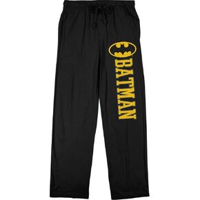Bioworld Batman Title Logo Men's Black Drawstring Sleep Pajama Pants