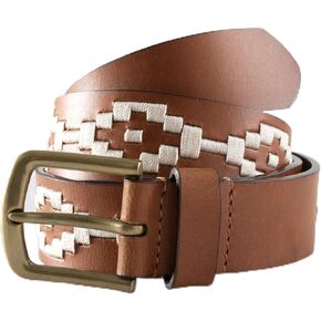 johnnie-O Mezcal Leather Embroidered Belt Tan / 38