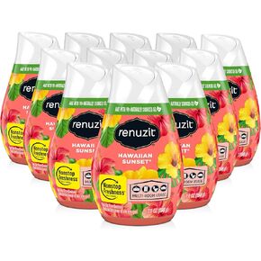 Renuzit Adjustable Solid Gel Air Freshener Cones, Hawaiian Sunset, Nonstop Freshness, 7 Oz, 12 Count