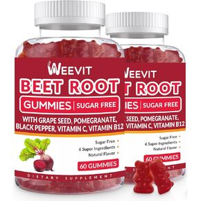 Beet Root Gummies, Nitric Oxide Supplement for Men Women | Organic Beet Gummy with Grape Seed, Pomegranate, Black Pepper, Vitamin C, B12