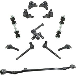 TRQ Front Steering & Suspension Kit Ball Joint Center Link Idler Arm & Bracket Assembly Sway Bar Stabilizer Link Tie Rod Compatible with 1989-1994 Toyota Pickup