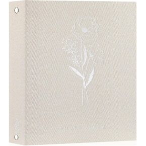 Lanpn Photo Album Scrapbook 8x10, Linen Hard Cover Archival Acid Free Top Load Pocket Photo Book with Sleeves that Holds 52 Vertical Only 8 x 10 Picture (Beige)
