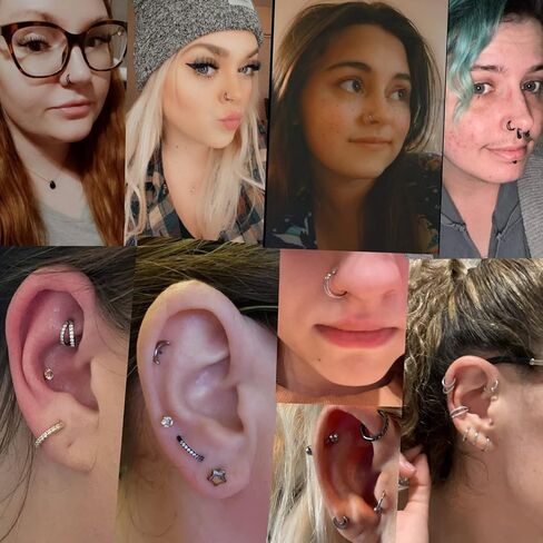 Yrogcu 16G Single/Double/Triple Hoop Titanium Seamless-Hinged-Piercing Segment-Clicker Nose-Ring-Hoop : Inner Diameter 8mm 10mm Cartilage Earring for Women and Men in Saudi Arabia