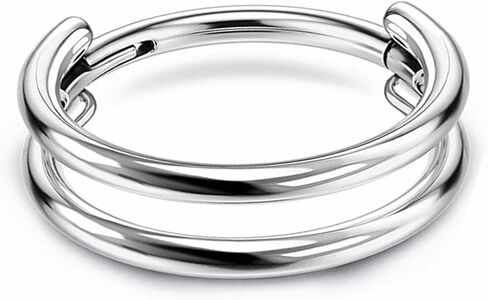 Yrogcu 16G Single/Double/Triple Hoop Titanium Seamless-Hinged-Piercing Segment-Clicker Nose-Ring-Hoop : Inner Diameter 8mm 10mm Cartilage Earring for Women and Men in Saudi Arabia