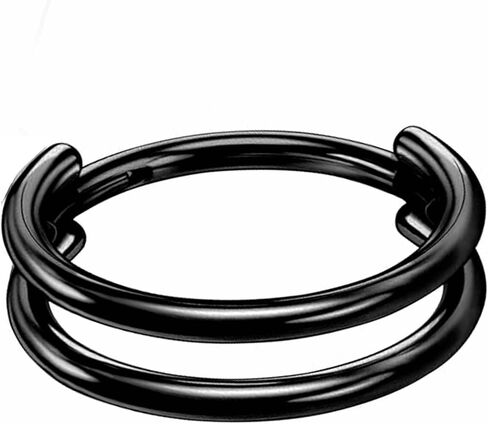 Yrogcu 16G Single/Double/Triple Hoop Titanium Seamless-Hinged-Piercing Segment-Clicker Nose-Ring-Hoop : Inner Diameter 8mm 10mm Cartilage Earring for Women and Men in Saudi Arabia