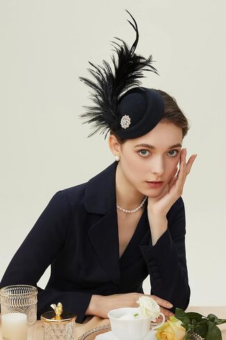 BABEYOND Fascinator Hat for Women Tea Party Kentucky Derby Pillbox Headpiece Costume Feathers Carnival Head Wear in Saudi Arabia