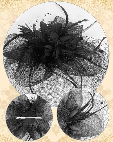 1920s Vintage Fascinators Hat Set for Women Tea Party Hats for Cocktail Wedding Fancy Dress Party in Kuwait