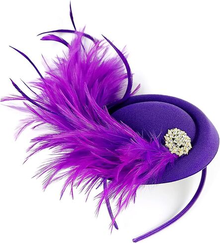 BABEYOND Fascinator Hat for Women Tea Party Kentucky Derby Pillbox Headpiece Costume Feathers Carnival Head Wear in Saudi Arabia