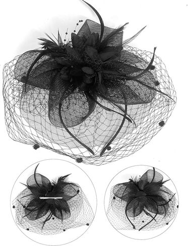 1920s Vintage Fascinators Hat Set for Women Tea Party Hats for Cocktail Wedding Fancy Dress Party in Kuwait