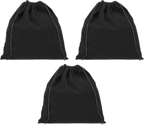 PATIKIL Large Velvet Bags With Drawstrings, 3 Pack 14 x 14 Inch Hair Dryer Bag Treat Bag Dust Bag Hotel Storage Bag for Travel Luggage Packing, Black in Saudi Arabia
