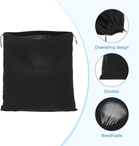 PATIKIL Large Velvet Bags With Drawstrings, 3 Pack 14 x 14 Inch Hair Dryer Bag Treat Bag Dust Bag Hotel Storage Bag for Travel Luggage Packing, Black in Saudi Arabia