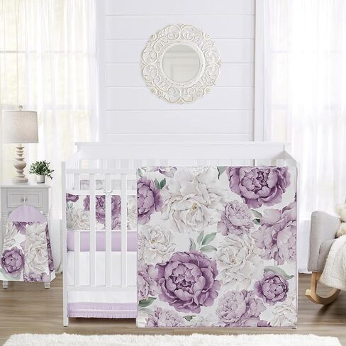 Sweet Jojo Designs Blush Pink Boho Shabby Chic Floral Girl Baby Crib Bedding Set Infant Nursery Room BreathableBaby Breathable Mesh Crib Liner Blanket Fitted Sheet Skirt 6p Ivory Bohemian Watercolor in Saudi Arabia
