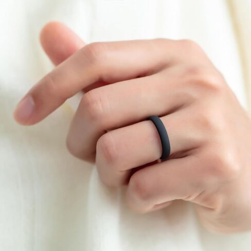 ThunderFit Silicone Rings for Him and Her, Rubber Engagement Bands Unisex, 1.8mm Thick in 4mm & 8mm Widths in Saudi Arabia