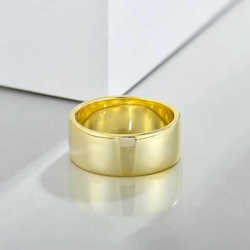 STARCHENIE 18K Gold Plated Ring for Men Women Solid 925 Sterling Silver 2MM 3MM 4MM 5MM 7MM 8MM Wedding Band Comfort Fit High Polish in Saudi Arabia