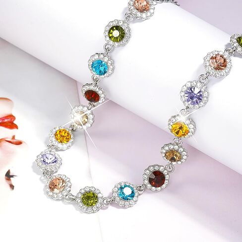 Suyi Crystal Colorful Choker Necklace Sparkly Rhinestone Necklace for Women in Kuwait