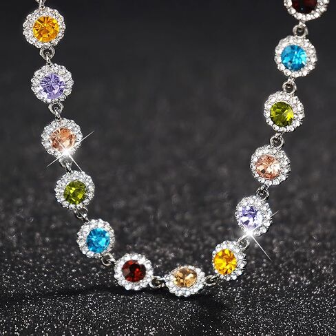 Suyi Crystal Colorful Choker Necklace Sparkly Rhinestone Necklace for Women in Kuwait