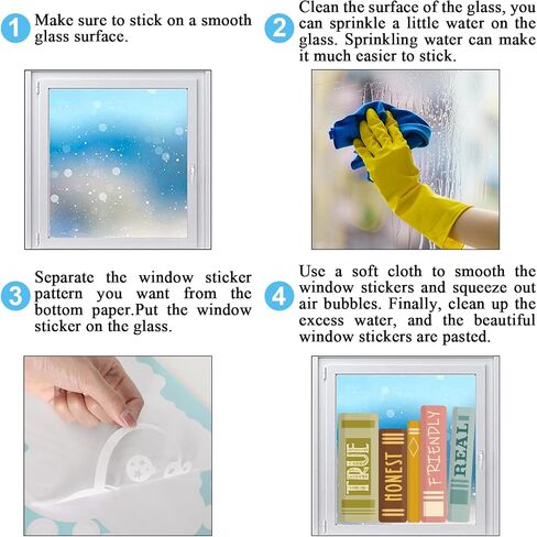 Hippie Boho Book Window Clings Book Print Window Stickers ملصقات زجاجية مزدوجة على الوجهين للعودة إلى المدرسة في المنزل ديكور مكتبة الفصل الدراسي ، 6 أوراق in Kuwait